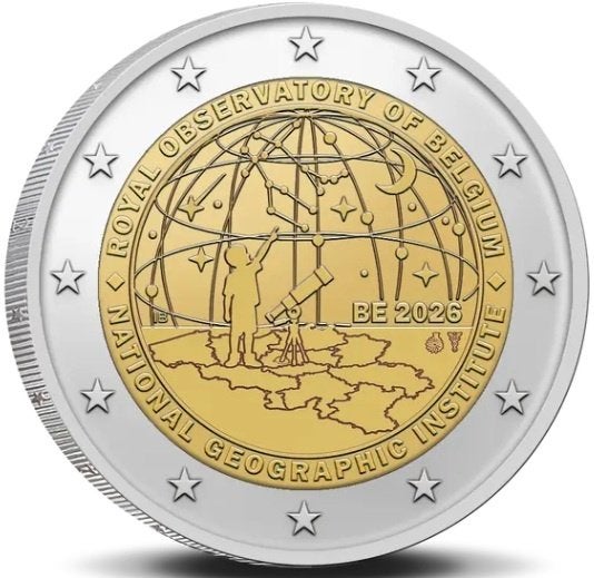 SPECIALE 2 EURO BELGIE 2026 STERRENWACHT BIJ JOHN, Verzenden, België, 2 euro