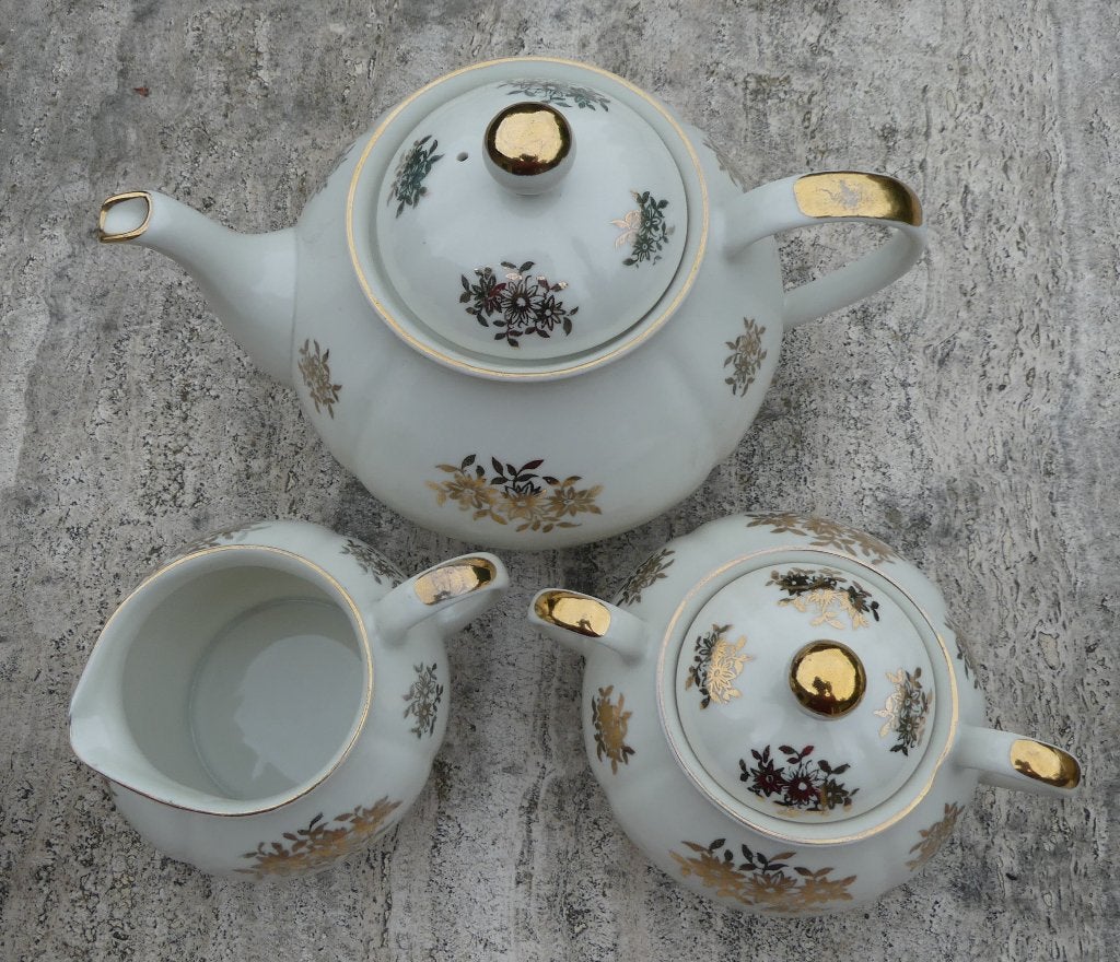 MOSA Thee servies met Gouden Bloem, Ophalen of Verzenden