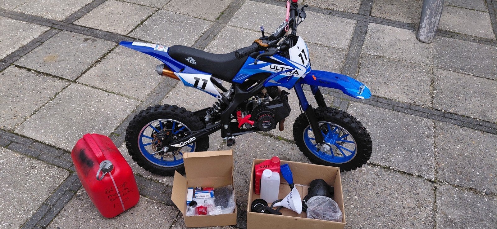 pitbike  49cc  met vele extra's, Fietsen en Brommers, Minibikes, Midibikes en Pitbikes, Ophalen, 49 cc, Ultra Motocross, Pitbike