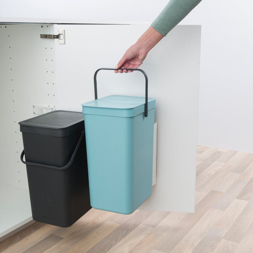 Brabantia sort&go 2x 16 liter (voor in kastje), Kunststof, Gebruikt, Ophalen of Verzenden, 20 tot 30 liter