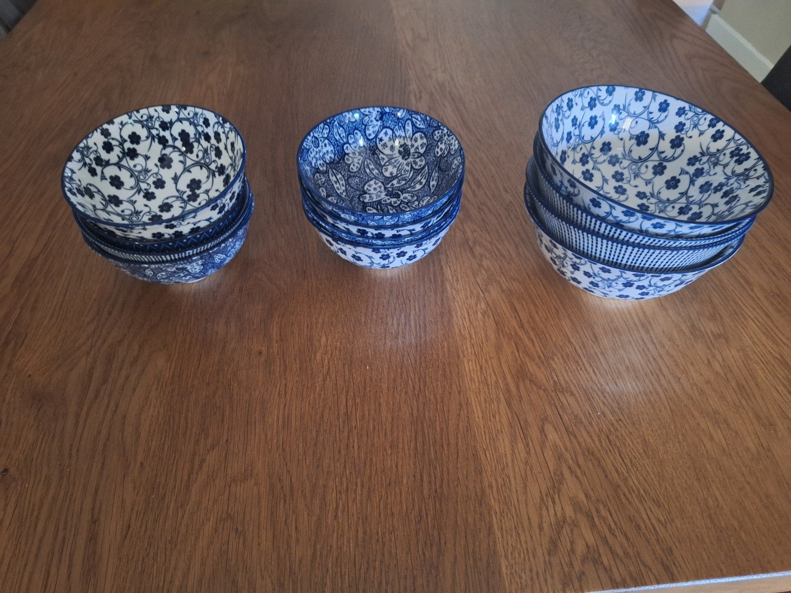 Xenox Porselein Blauw Wit Dessertschaaltjes - 12 stuks, Huis en Inrichting, Keuken | Servies, Gebruikt, Kom(men), Aziatisch, Porselein