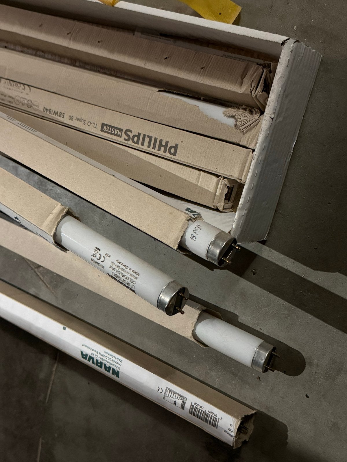 8x TL-buizen Philips Master en Narva 58W/840, Gebruikt, G13 (TL), 60 watt of meer, TL-buis