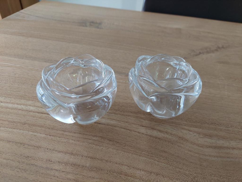 Mooie zware kristallen waxinelichthouders, Ophalen