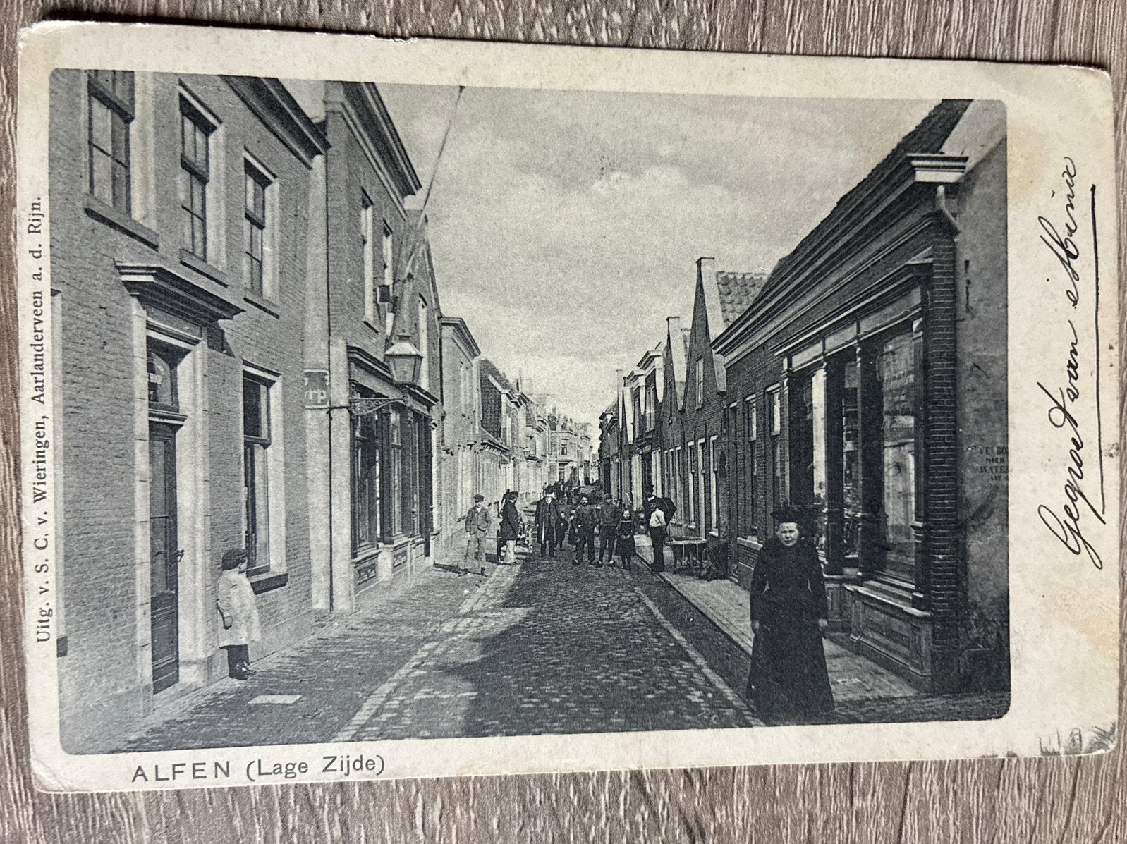 Oude Ansichtkaart Alphen aan den Rijn (Lage Zijde) - Gelopen, Ophalen of Verzenden, Voor 1920, Gelopen, Zuid-Holland