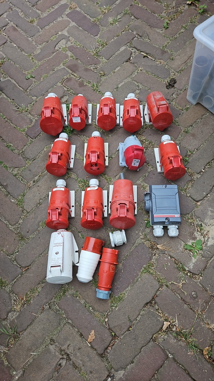Partij krachtstroomstopcontacten, Doe-het-zelf en Verbouw, Elektra en Kabels, Ophalen of Verzenden