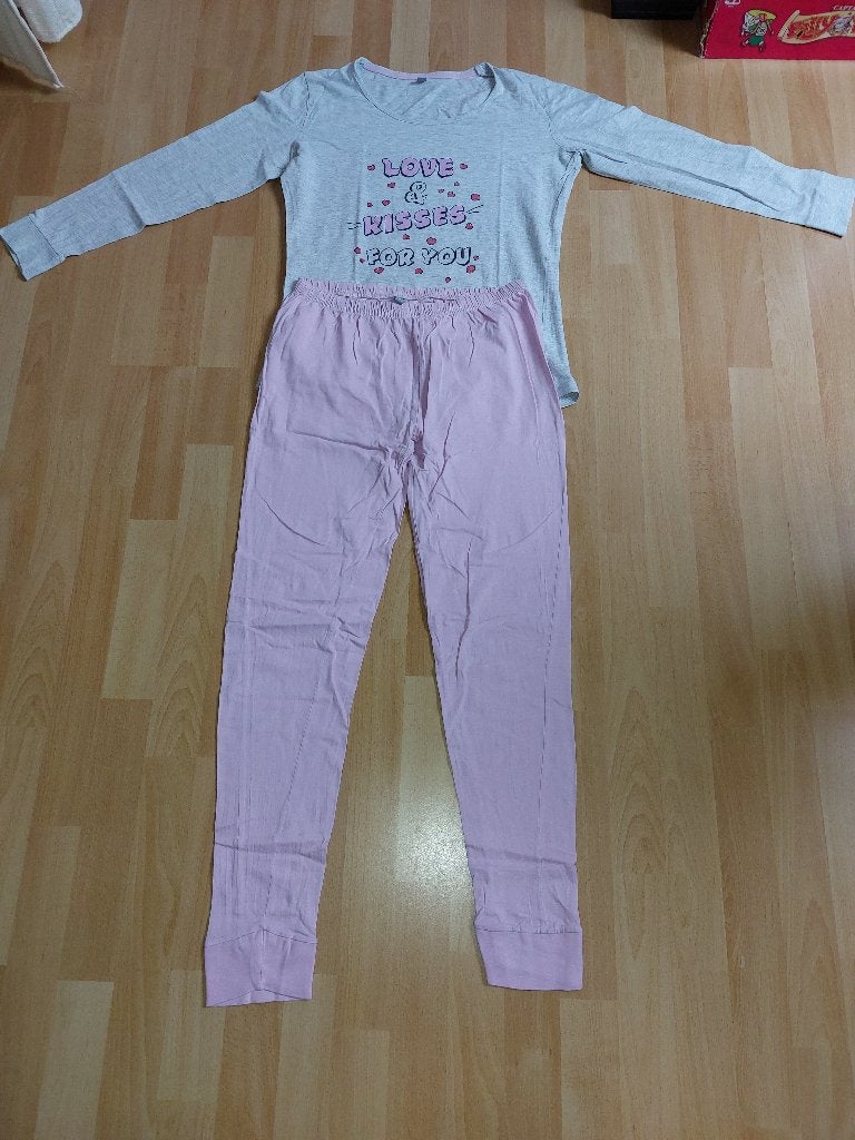 Roze/grijze pyjama, Kleding | Dames, Ophalen of Verzenden, Gedragen, Maat 38/40 (M)