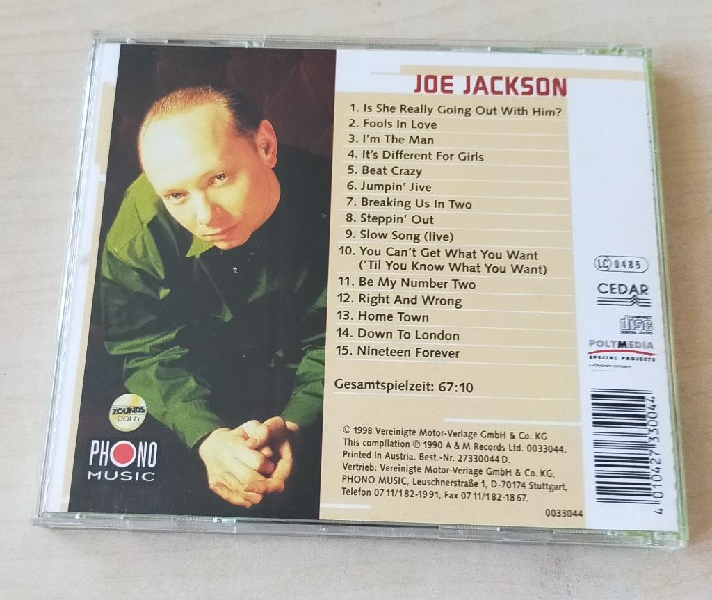 Joe Jackson - Stepping Out Gold CD 1990/1998 Zounds, Ophalen of Verzenden, Gebruikt