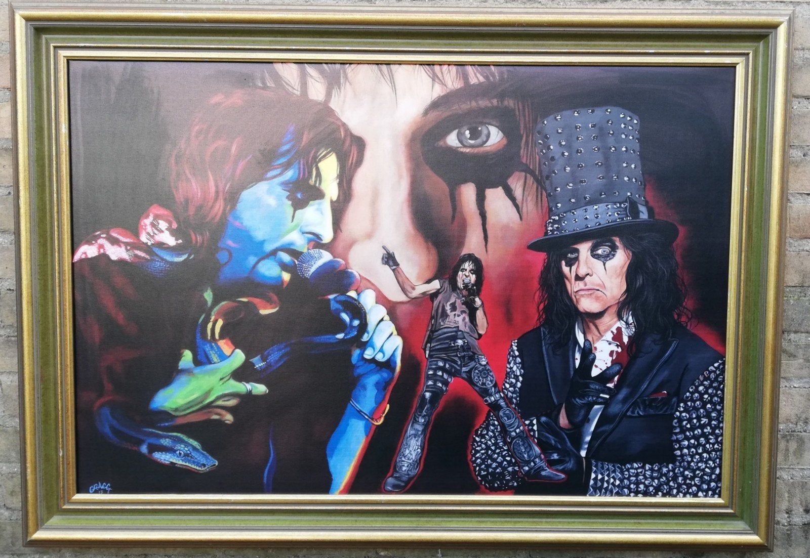 ALICE COOPER. Art print. 100/75 cm., Ophalen, Zo goed als nieuw, Poster, Artwork of Schilderij
