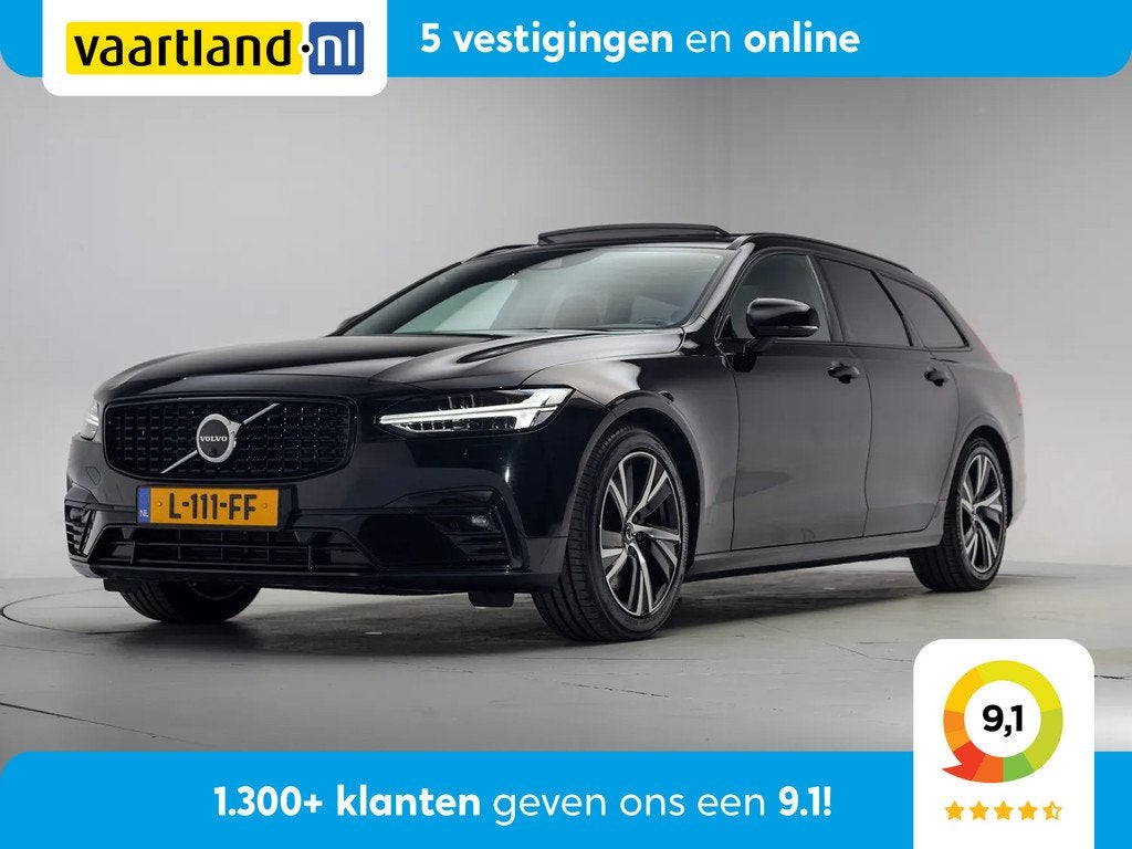Volvo V90 T4 R-design Aut [ Half-leder Panoramadak Apple / A, Auto's, Volvo, Automaat, 4 cilinders, Zwart, Origineel Nederlands