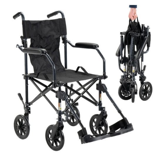 TRANSPORTER Lichtgewicht Travel transport rolstoel, Diversen, Rolstoelen, Ophalen of Verzenden, Inklapbaar, Zo goed als nieuw