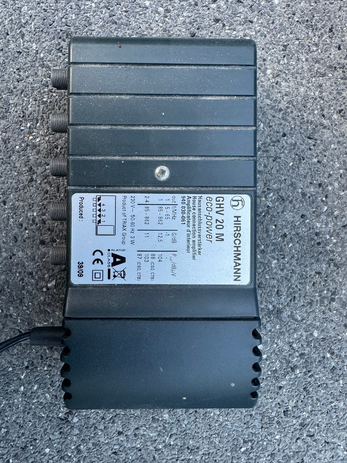 Hirschmann GHV 20 M eco-power huisversterker, Ophalen, Gebruikt, Overige kabels