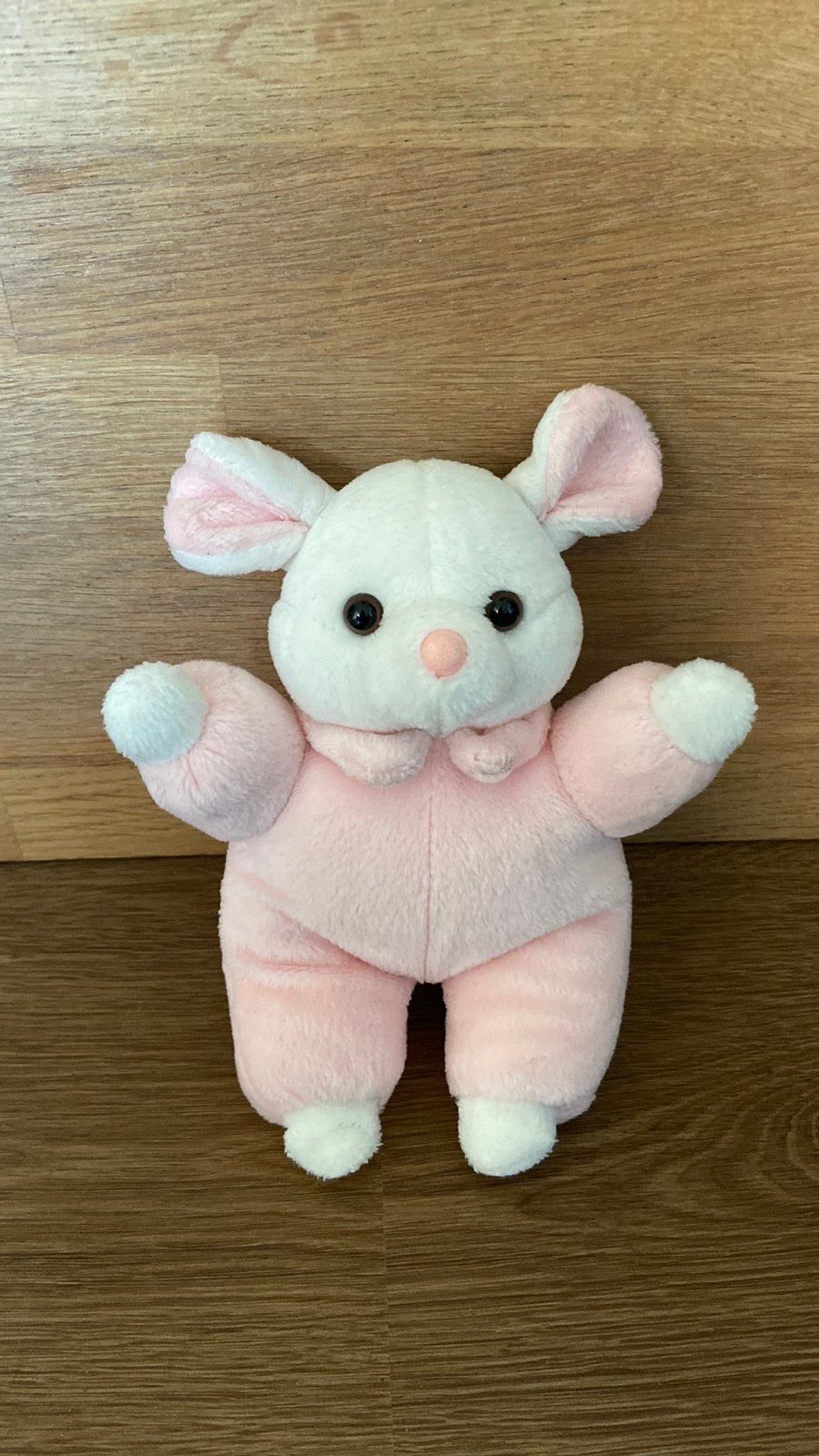 Knuffel muis wit met roze jaren 90, Kinderen en Baby's, Speelgoed | Knuffels en Pluche, Ophalen of Verzenden, Gebruikt, Overige typen