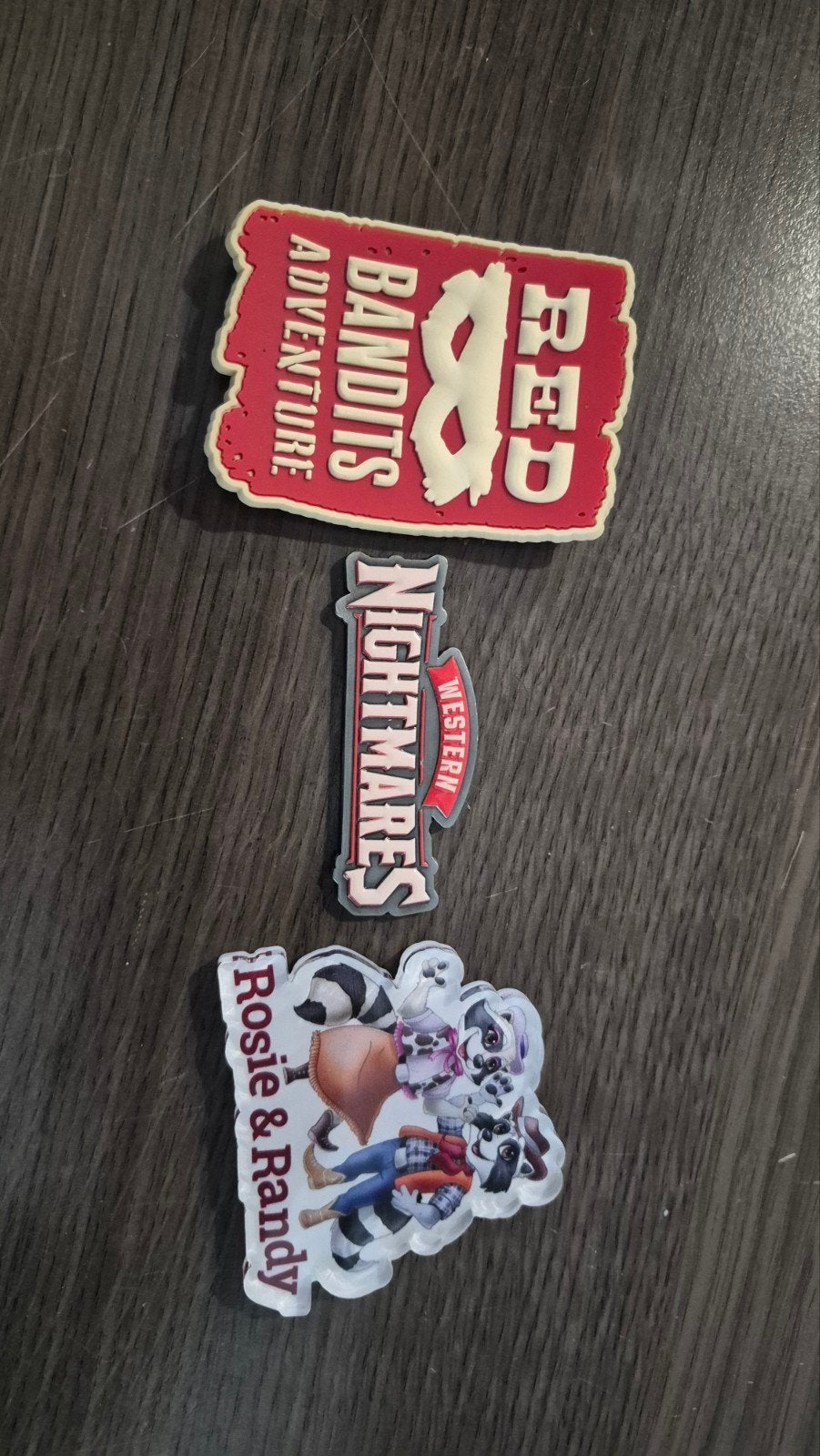 3 Slagharen Magneetjes - Red Bandits, Nightmares, Rosie Ran, Ophalen of Verzenden, Zo goed als nieuw