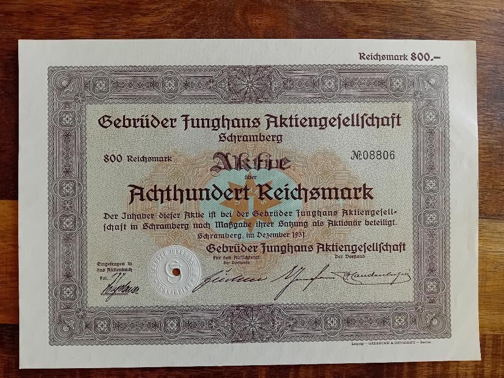 Gebr. Junghans - 1931, Ophalen of Verzenden, Zo goed als nieuw, Leer, Overige merken