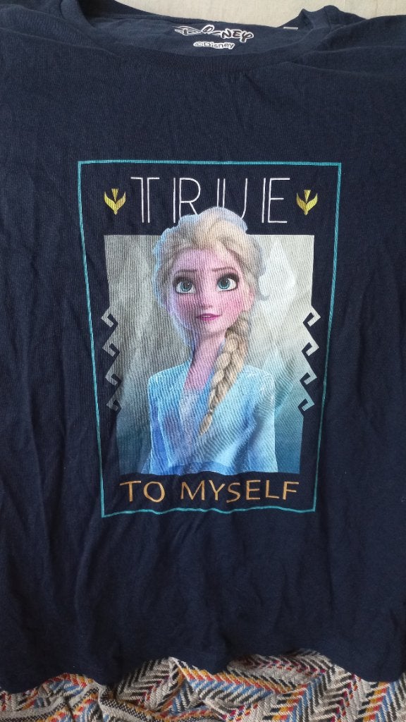 Disney Frozen Elsa T-shirt - Maat M True to myself, Blauw, Maat 46/48 (XL) of groter, Nieuw, Ophalen of Verzenden