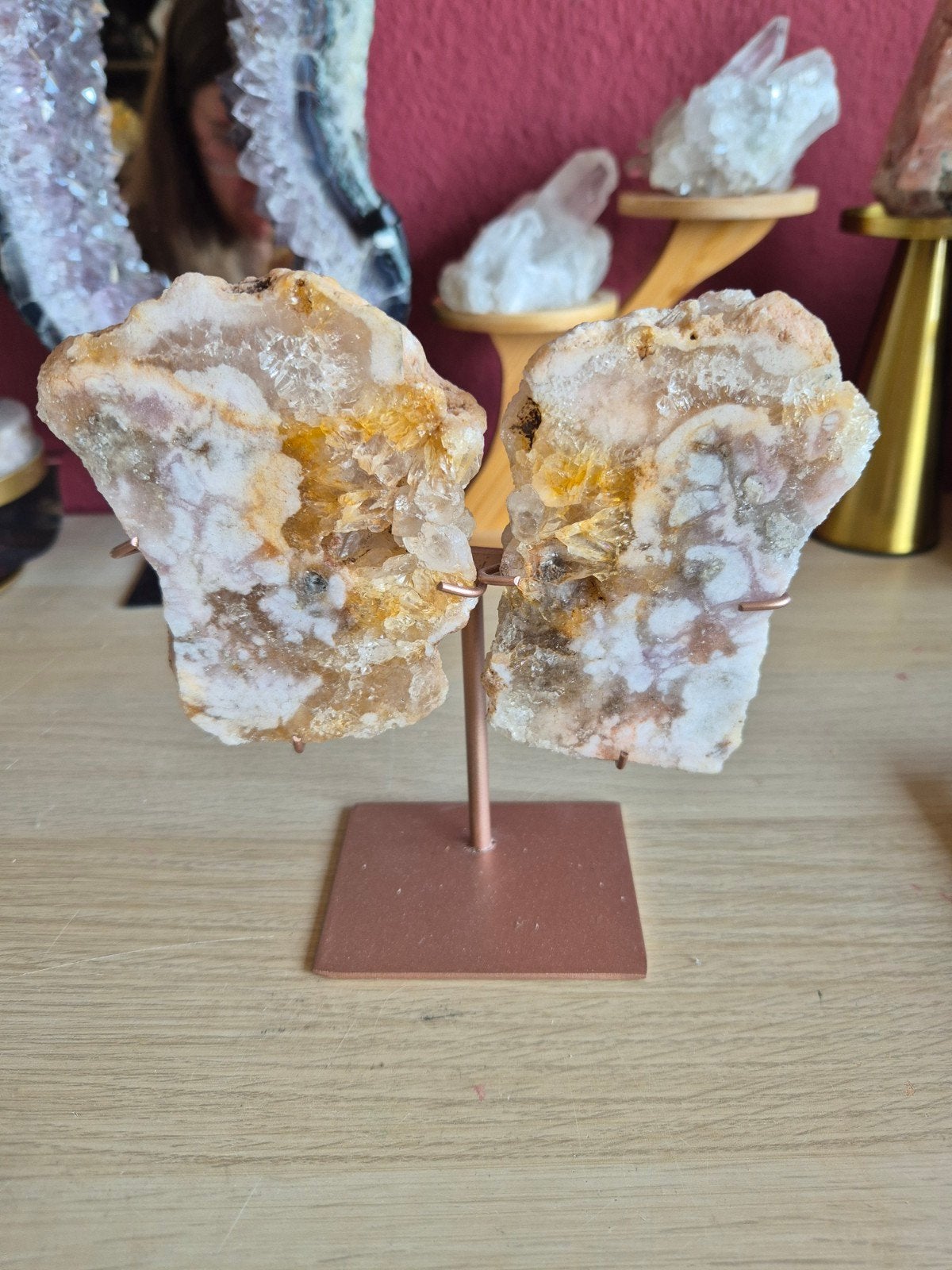 Ruwe Roze Amethist Vlinder - Uniek Mineraal Stuk, Ophalen of Verzenden, Mineraal