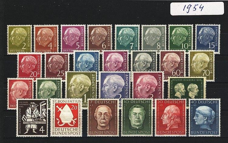 Postfrisse jaargang 1954 Duitsland (BRD)., Verzenden, BRD, Postfris
