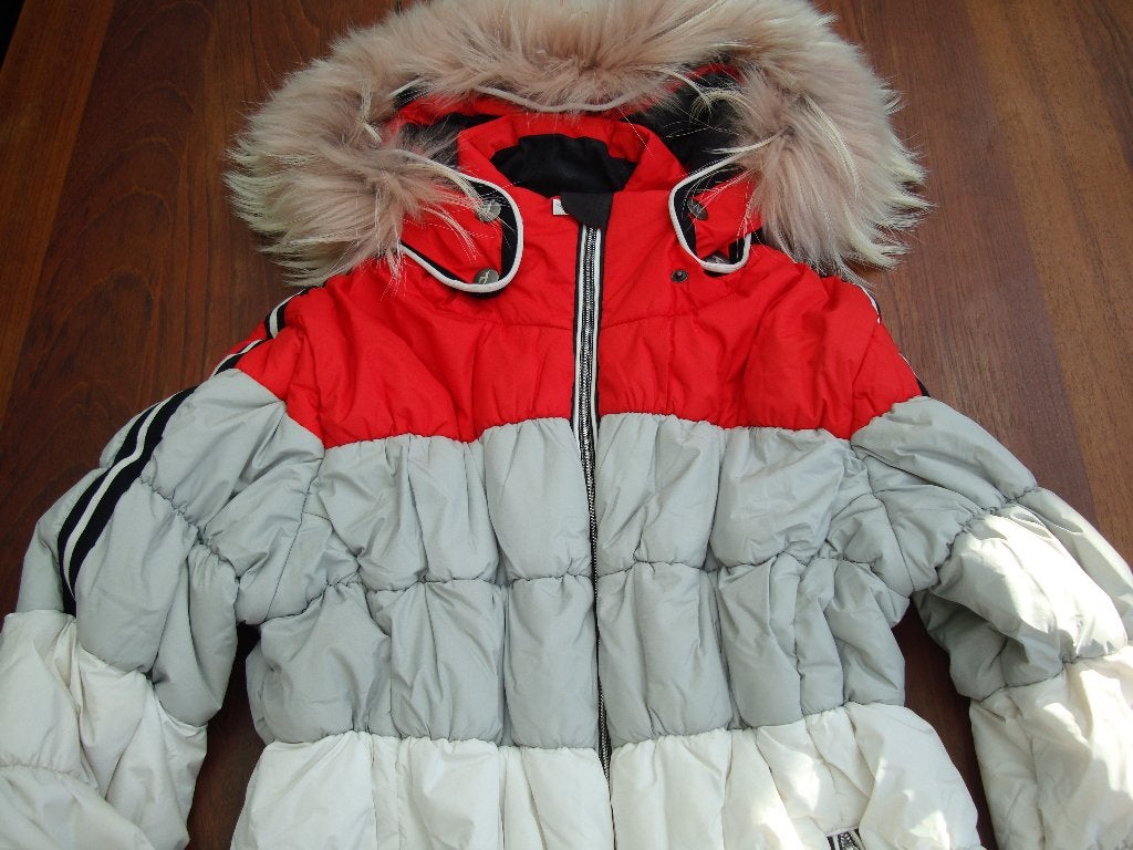Dames Toni Sailer ski jas grijs rood maat 40 izgst, Overige merken, 160 tot 180 cm, Gebruikt, Ophalen of Verzenden