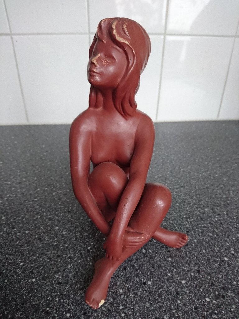 Vintage "Naakt Meisje" beeldje (West-Duitsland, jaren 60), Verzenden, 20 - 50 cm, Overige materialen, Beeld