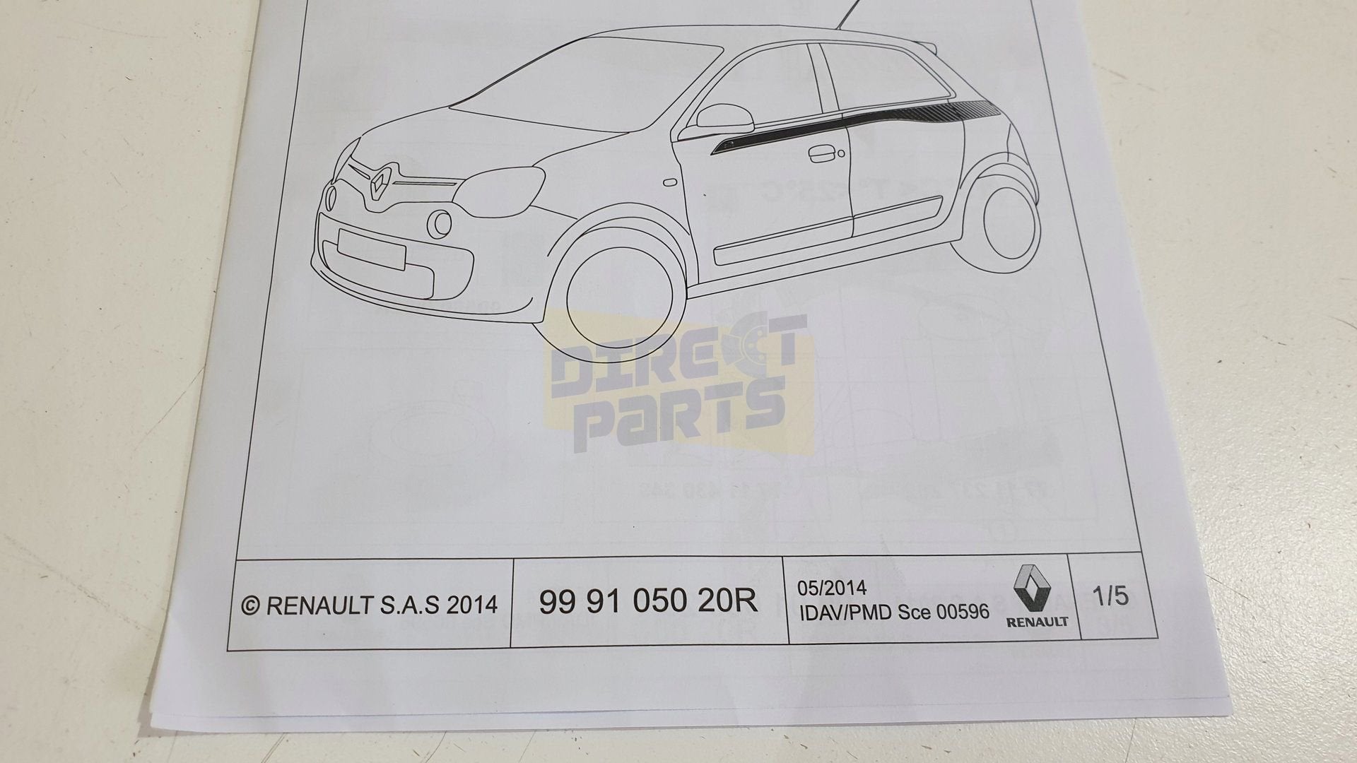 Renault Twingo (7/14-11/24) Portier striping wit Links OEM 9