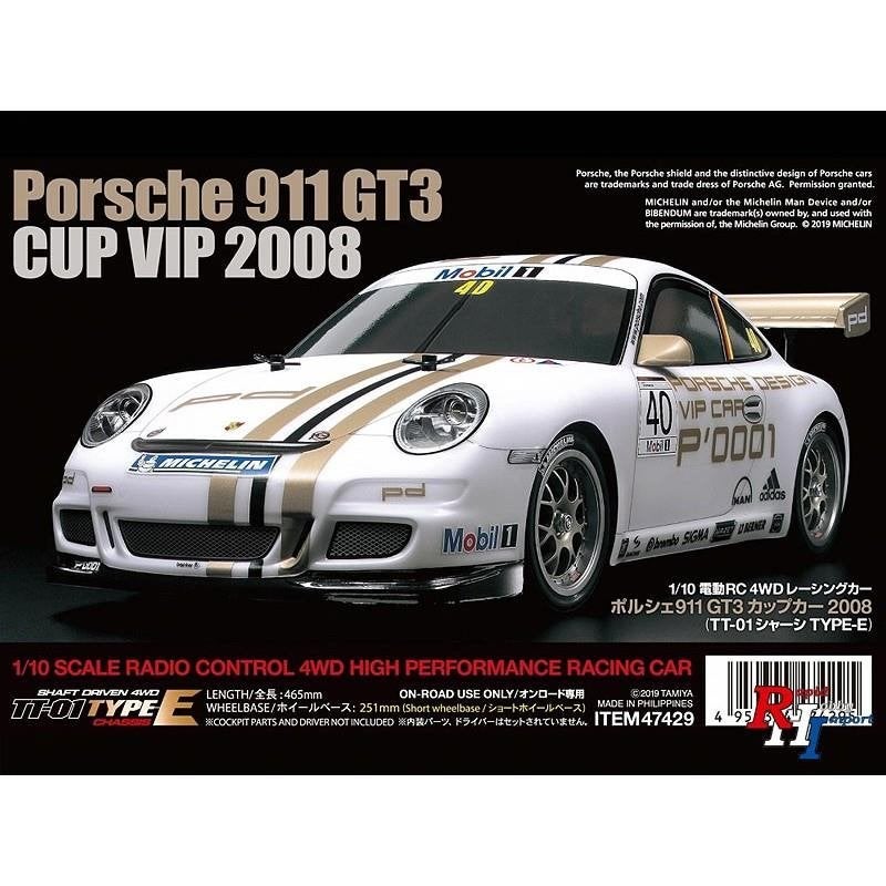 RC auto 47429 1/10 RC Porsche 911 GT3 Cup08 [TT-01E] kit, Ophalen of Verzenden, Nieuw, Overige schalen, Auto onroad