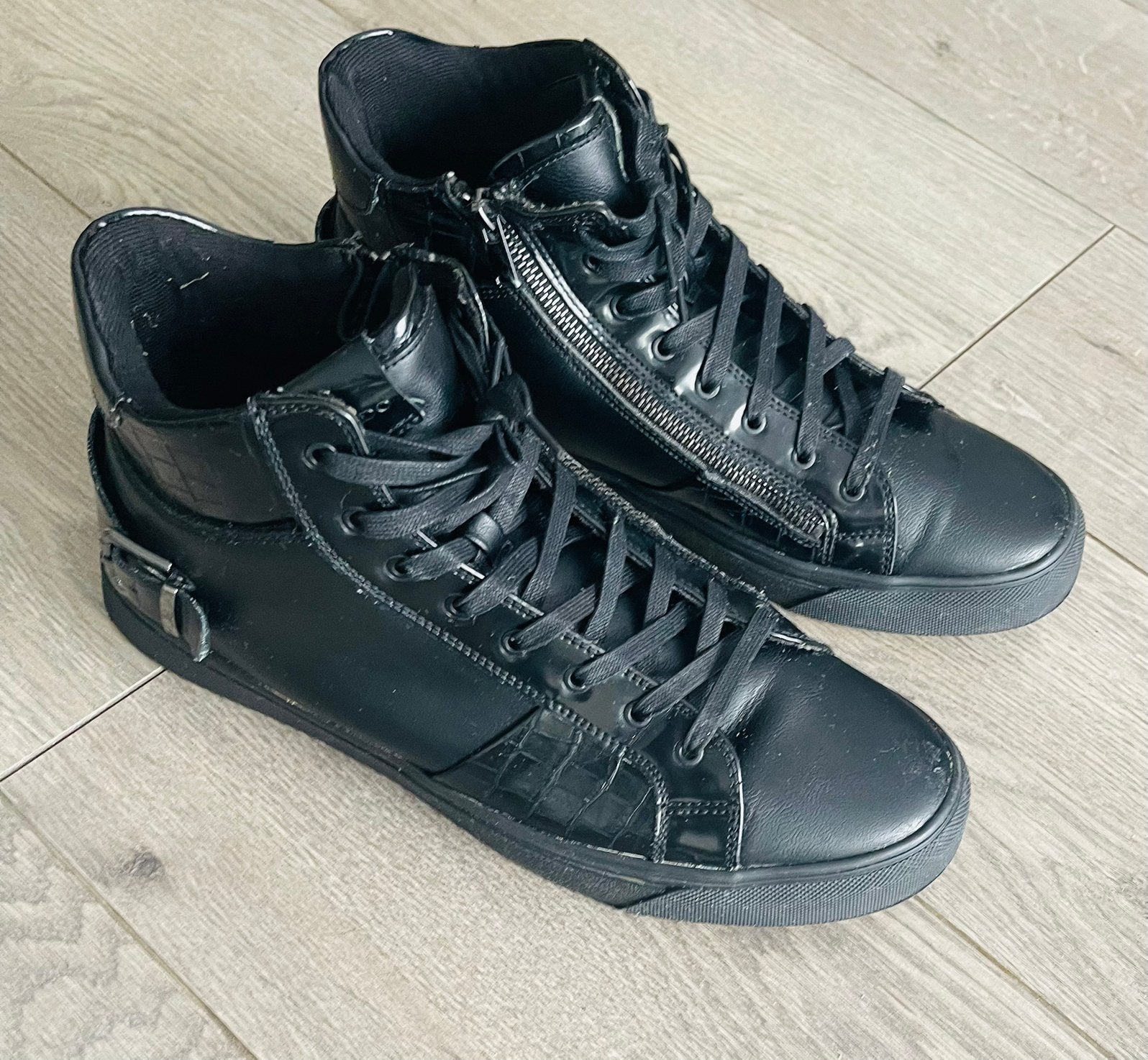 Aldo hoog schoenen maat 45, Zwart, Ophalen of Verzenden, Zo goed als nieuw, Veterschoenen