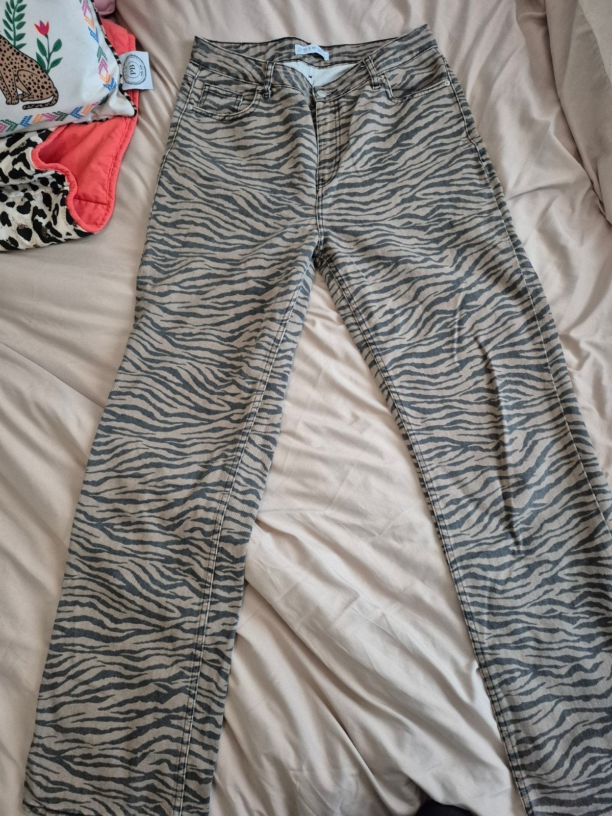 Trendy Zebraprint Jeans - Maat 40 (M), Maat 38/40 (M), Meerkleurig, Ophalen of Verzenden, Lang