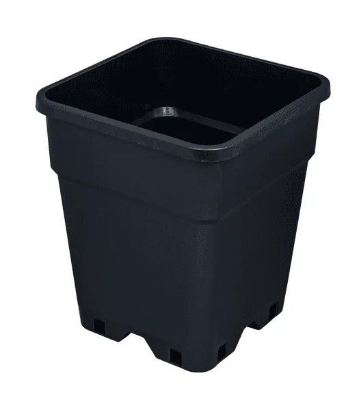 Zwarte vierkante plantenpot 24x24x28cm, Tuin en Terras, Bloempotten, Ophalen, Kunststof, Gebruikt, Vierkant