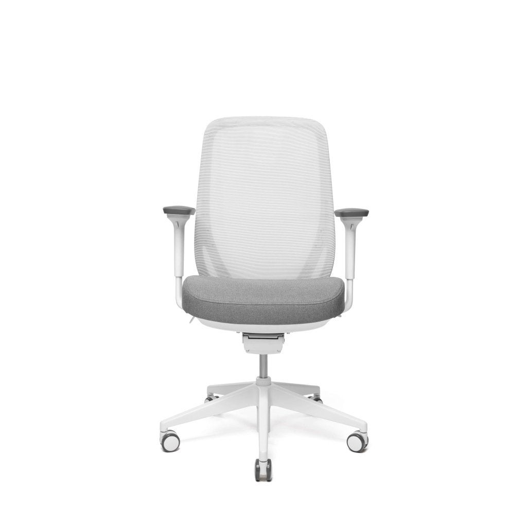 Bureaustoel Comfy, ergonomisch, 90mm zitkussen, wit en zwart, VST, Wit, Nieuw, Ophalen of Verzenden