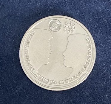 Zilveren 10 Euro 2002, Huwelijksmunt Willem-Alexander Máxima, Koningin Beatrix, Euro's, Ophalen of Verzenden, Zilver