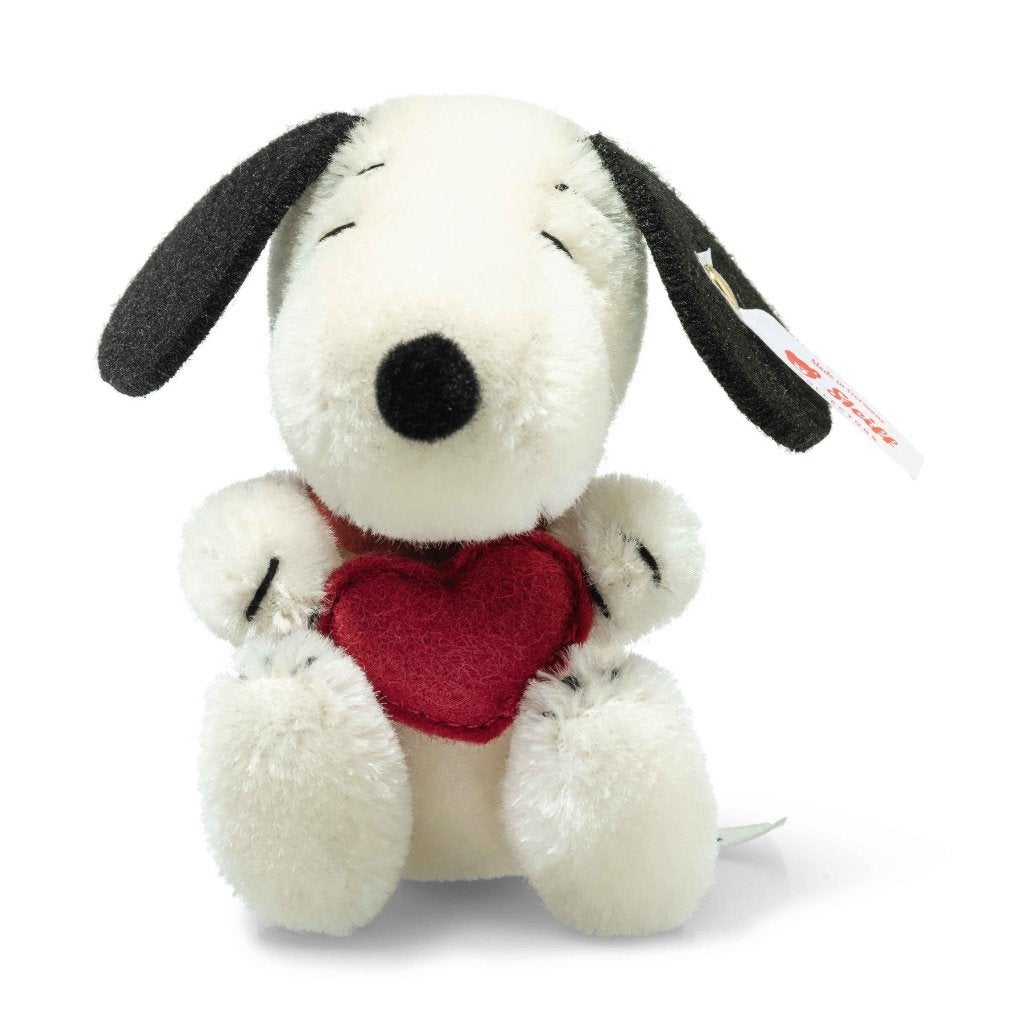 2025 Steiff 356230 Snoopy miniatuur met hart, 9cm., Info@steiff.com, Steiff, Richard-Steiff-Straße 4, Giengen, Steiff