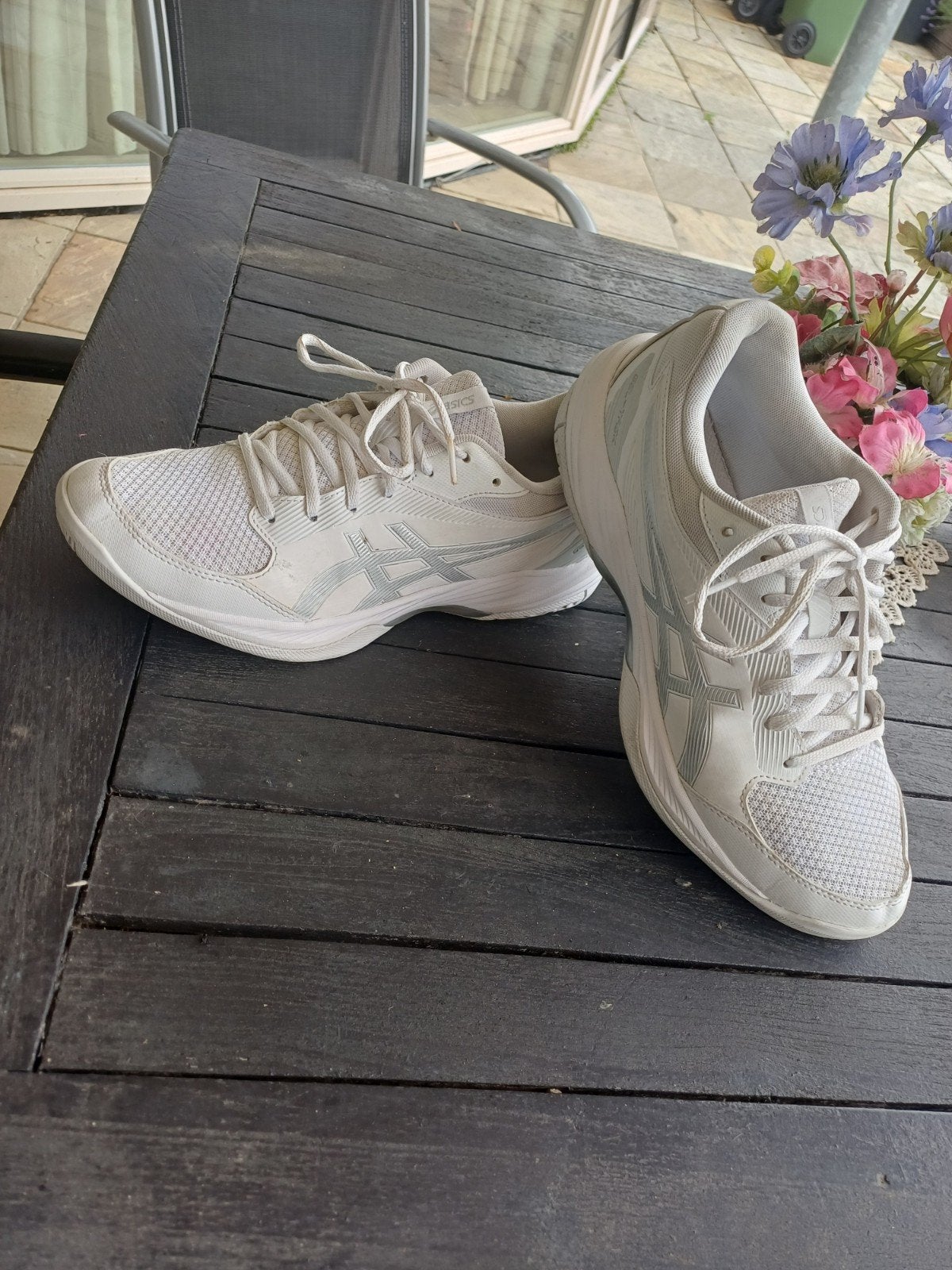 Prachtige witte  Asics , maat 41 .5, Ophalen of Verzenden, Zo goed als nieuw