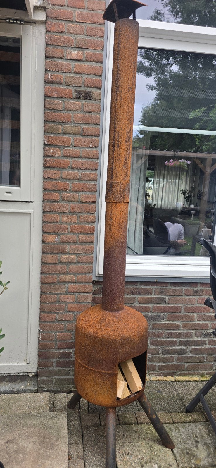Robuuste vuurton/tuinhaard van cortenstaal, Tuin en Terras, Ophalen of Verzenden, Gebruikt, Vuurton