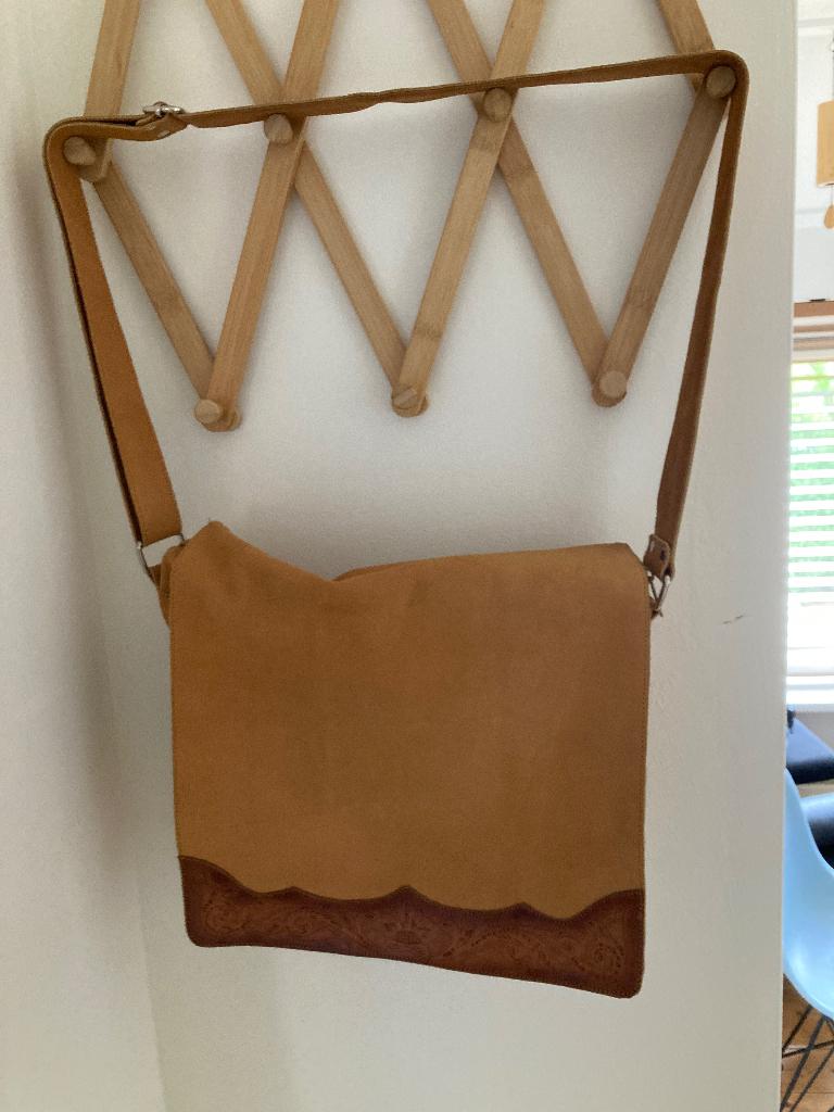 Lederen handmade Postmanbag, Ophalen of Verzenden, Nieuw, Beige