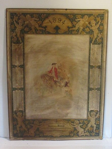 heel mooie antieke kalender litho engelen puttis 1894, Ophalen