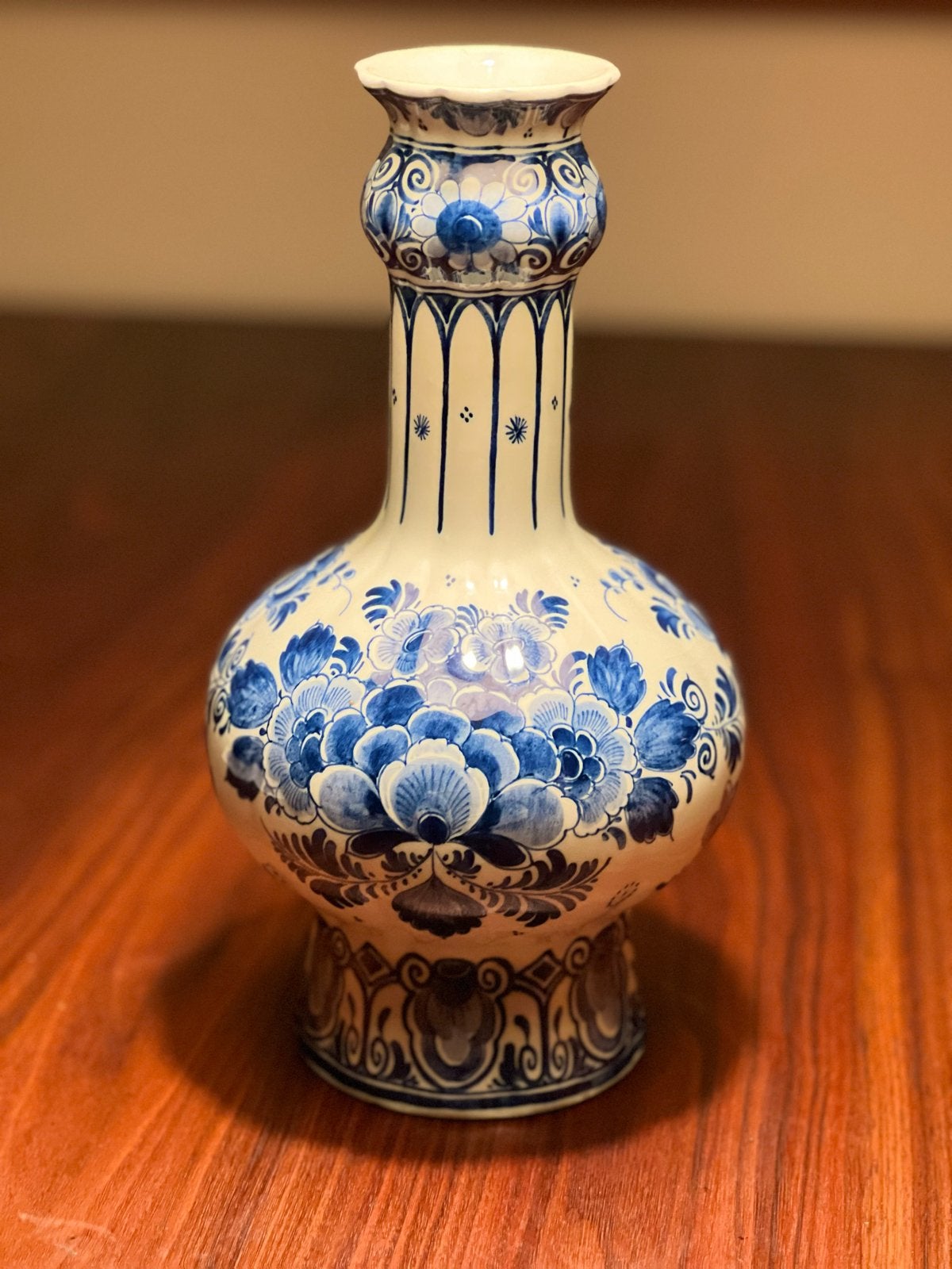 Delfts Blauwe Vaas vintage De Delftse Pauw - Handbeschilderd, Ophalen of Verzenden