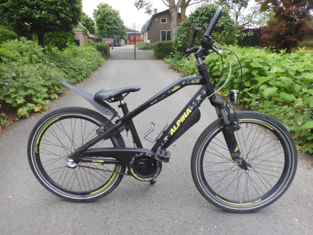Stoere matzwarte 24 inch Alpina Trial  met  3 versnellingen, Terugtraprem, 24 inch, Alpina, Versnellingen