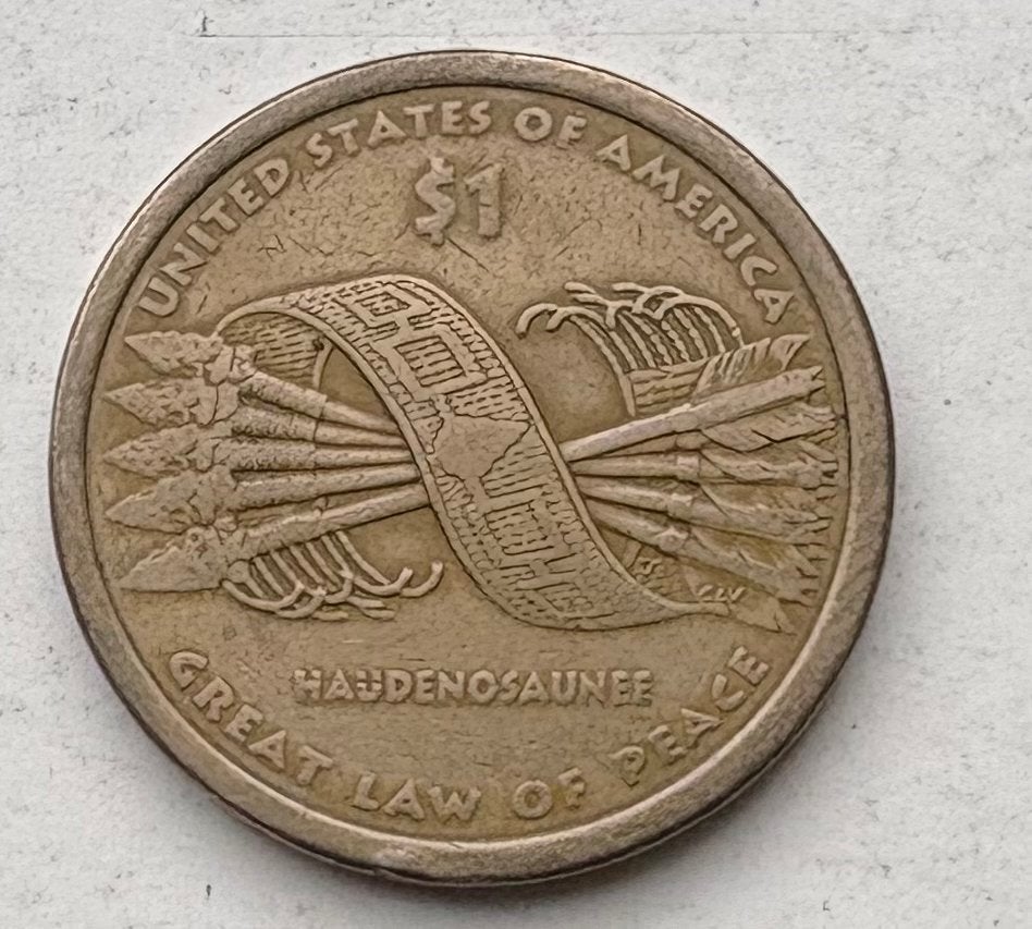 Amerikaanse Sacagawea Dollar 2019 - Great Law of Peace, Ophalen of Verzenden, Noord-Amerika, Losse munt