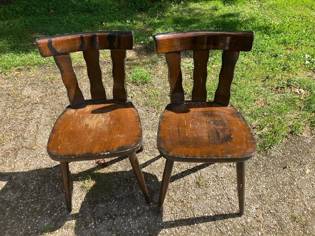 8 oude cafestoelen, Ophalen, Bruin, Nieuw, Vijf, Zes of meer stoelen