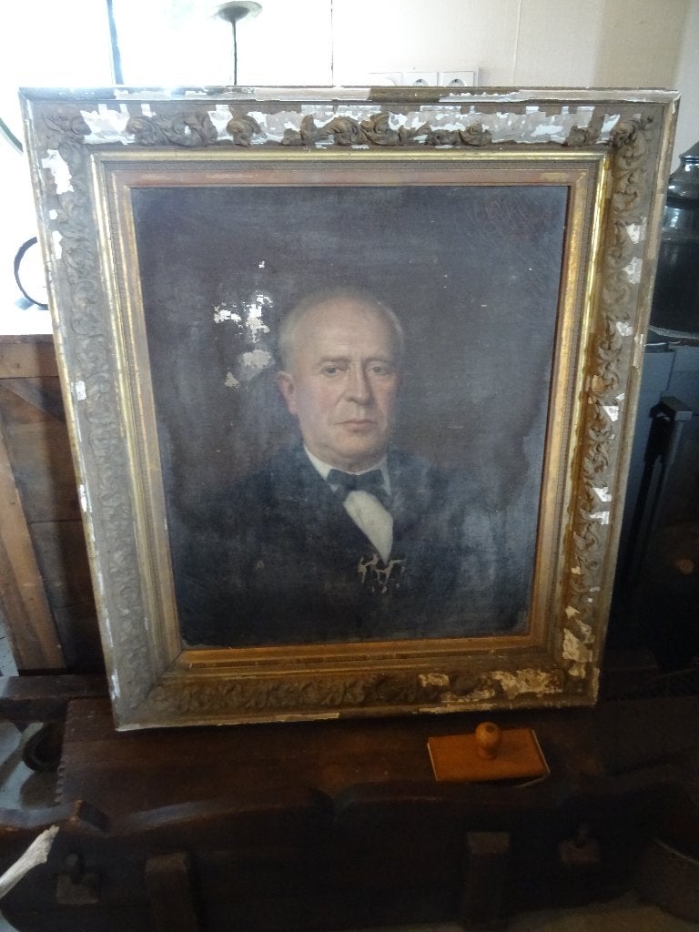 antiek Frans portret schilderij man van Paul Lioté 1900, Antiek en Kunst, Kunst | Schilderijen | Klassiek, Ophalen