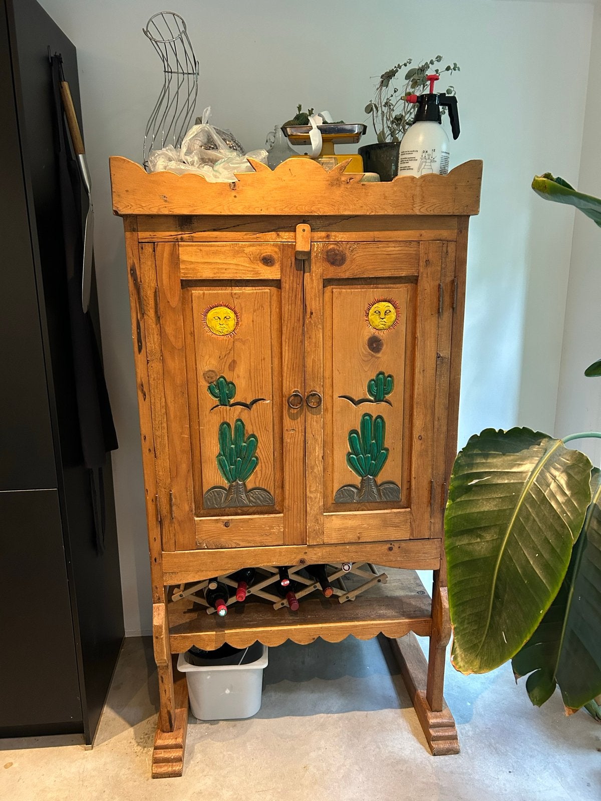 Authentieke Houten Kast Ibiza Stijl, Huis en Inrichting, Ophalen of Verzenden, Gebruikt