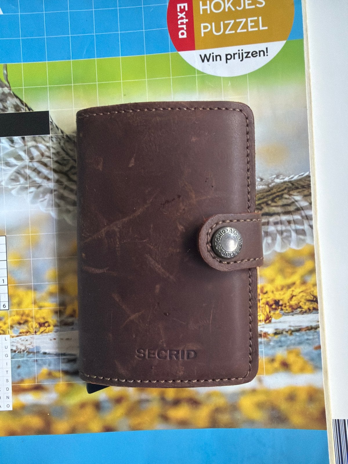 Secrid Miniwallet Bruin Leer - Zo goed als nieuw, Overige merken, Bruin, Ophalen of Verzenden, Zo goed als nieuw