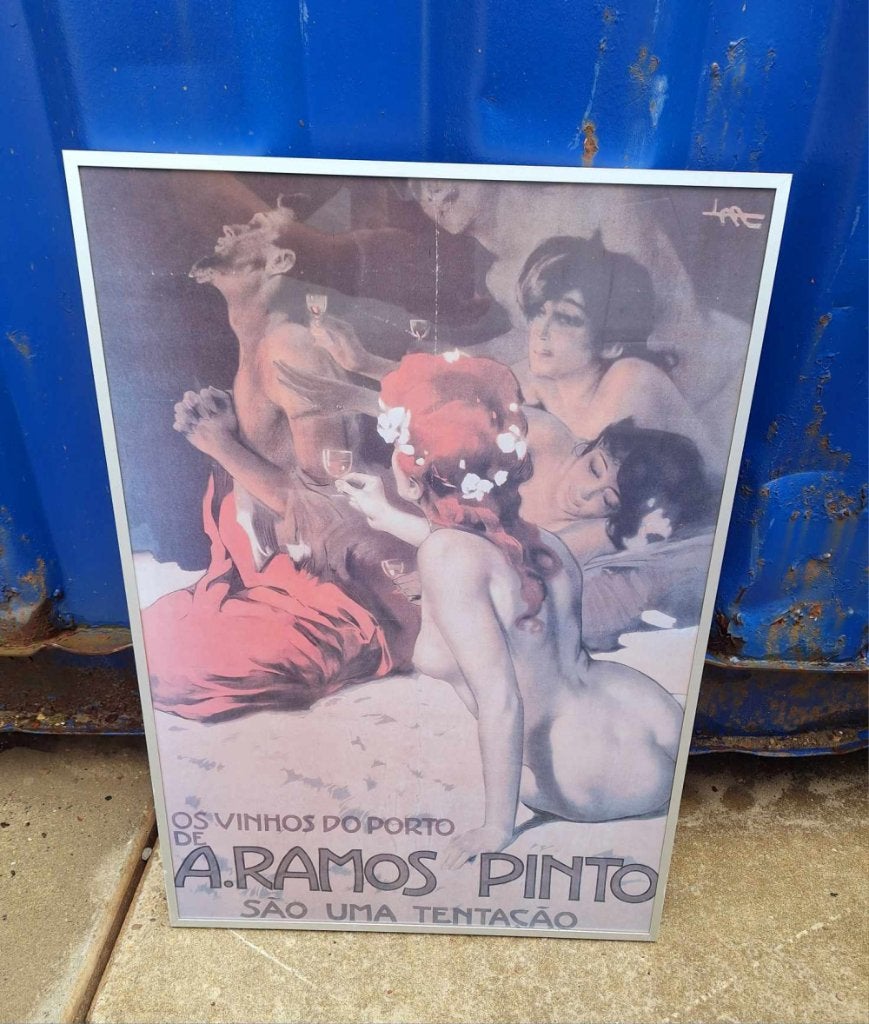 Erotisch getinte poster A.Ramos Pinto in een Barth lijst., Ophalen, Met lijst, A1 t/m A3, Overige onderwerpen