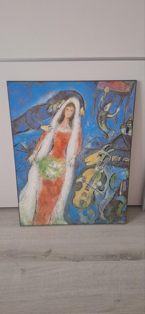 Vintage afbeelding Marc Chagall La Marriee, Antiek en Kunst, Ophalen of Verzenden