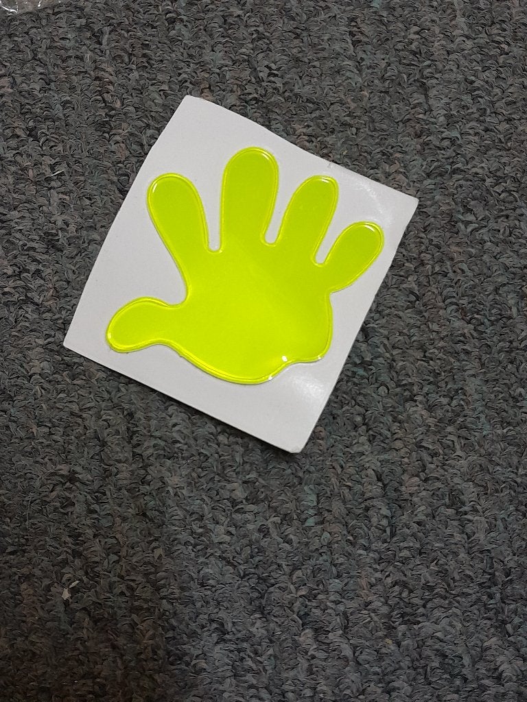 reflecterende sticker hand , kleur geel, Ophalen of Verzenden, Nieuw
