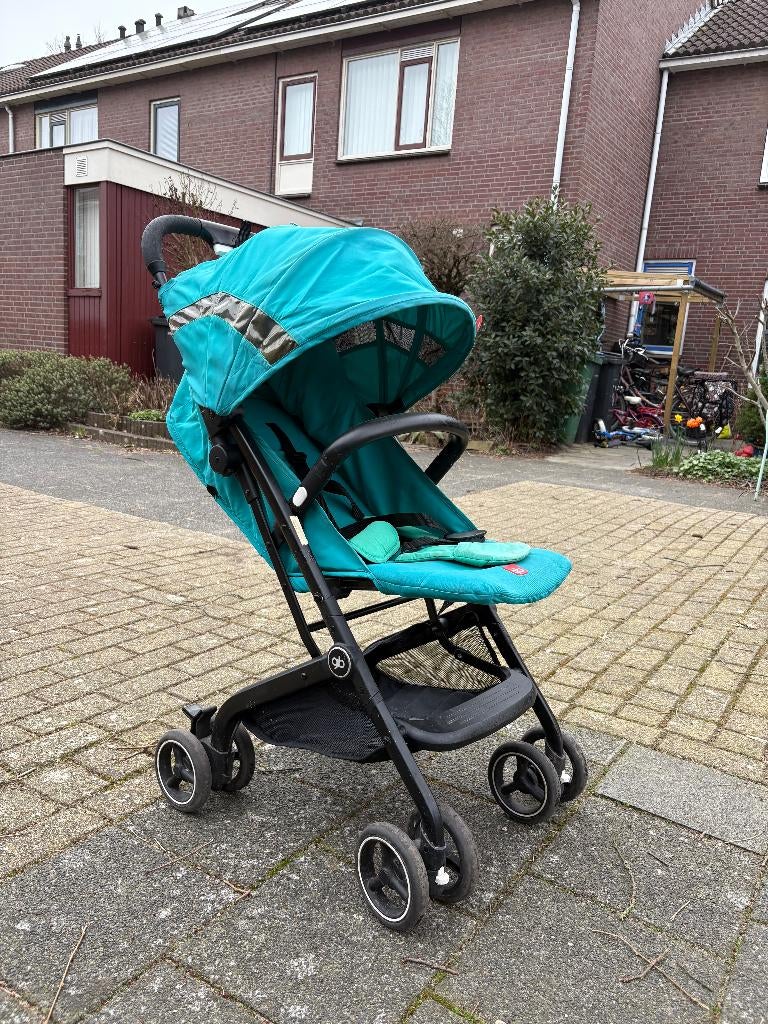 GB Qbit buggy – compact, inklapbaar – turquoise, Kinderen en Baby's, Buggy's, Ophalen, Gebruikt, Zonnekap