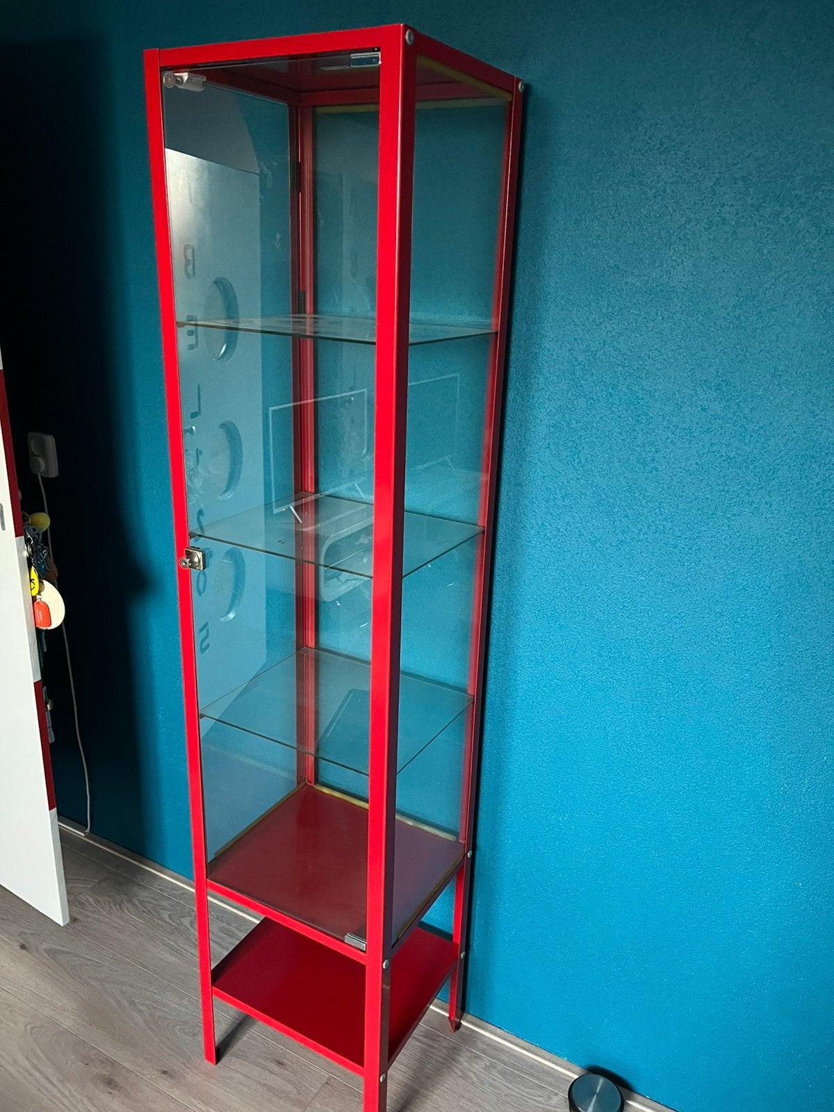 IKEA vitrinekast rood, Ophalen, Minder dan 50 cm, Glas, Modern