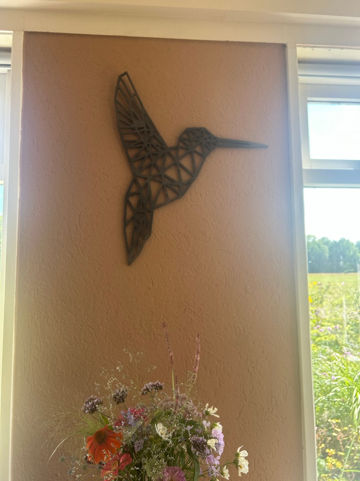 Wanddecoratie Kolibrie - Geometrisch Design, Ophalen, Wandsculptuur, Hout, Zo goed als nieuw
