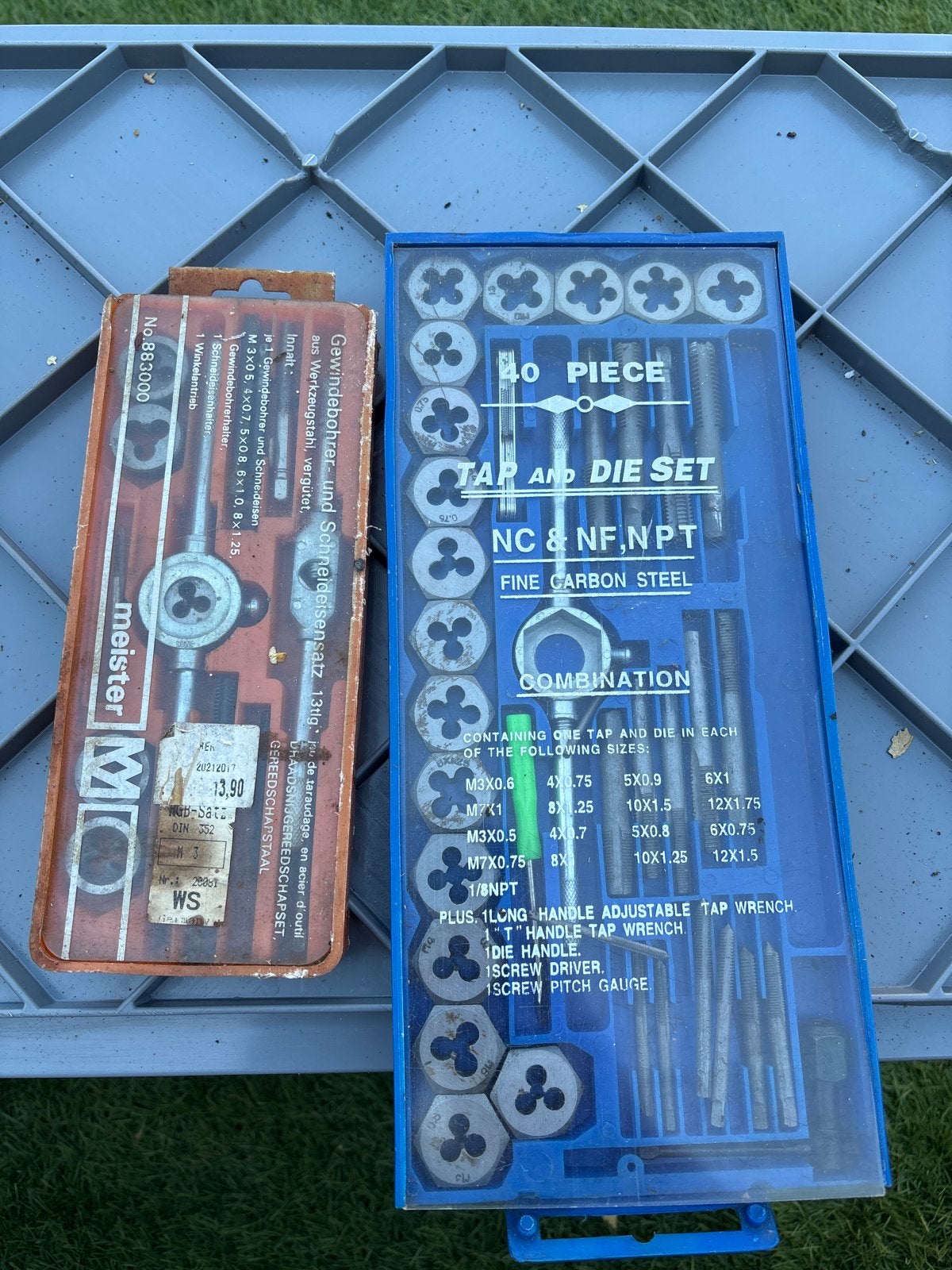 Meister & 40-delige Tap en Die Set - Draadsnijgereedschap, Ophalen of Verzenden, Gebruikt, Snijgereedschap, Overige merken