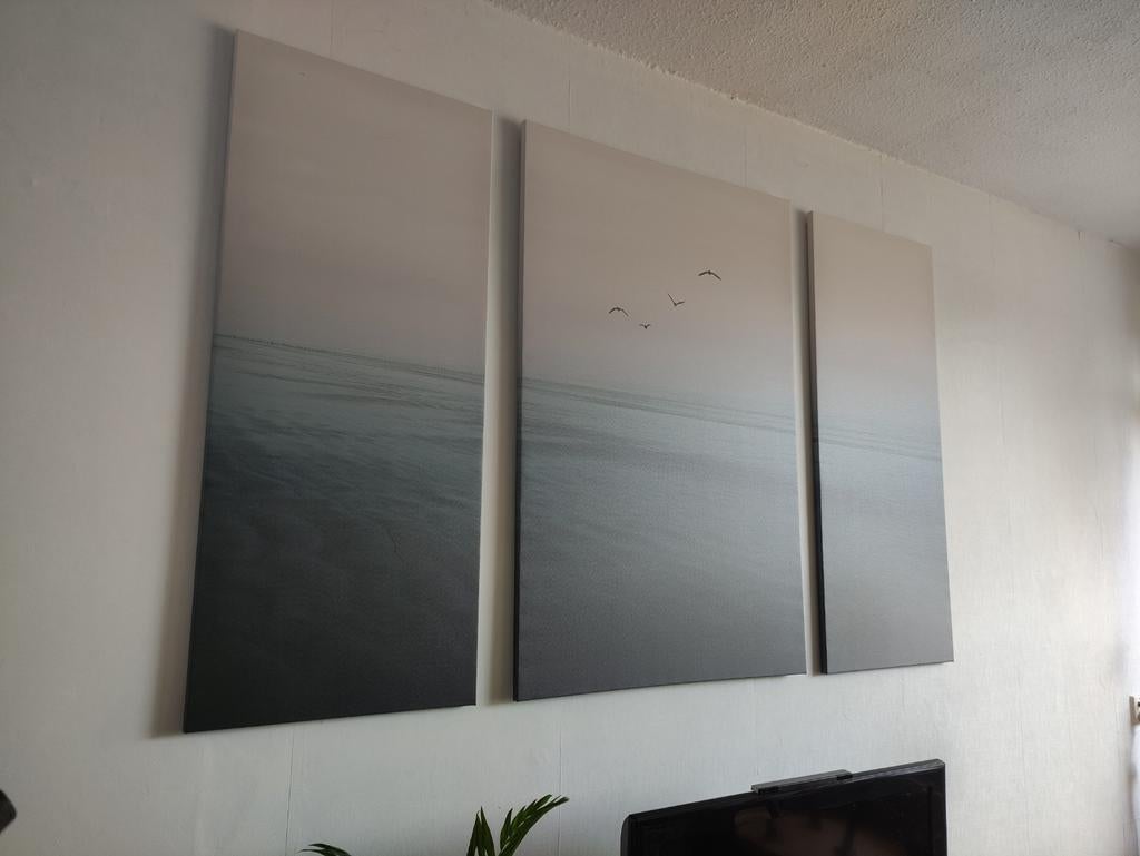 Schilderij drieluik zee, Ophalen